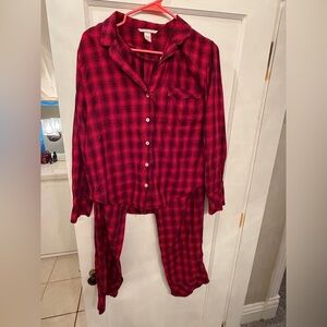 Victoria's Secret Women's Red Plaid Pajama Set